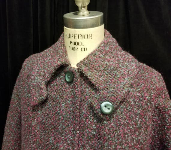 Vintage Women's Colorful ~ Wool ~ Overcoat ~ La D… - image 2