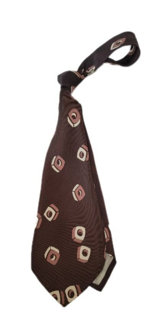 Vintage ~ Mens ~ Necktie ~ 1940s ~ Art ~ Deco ~ D… - image 3