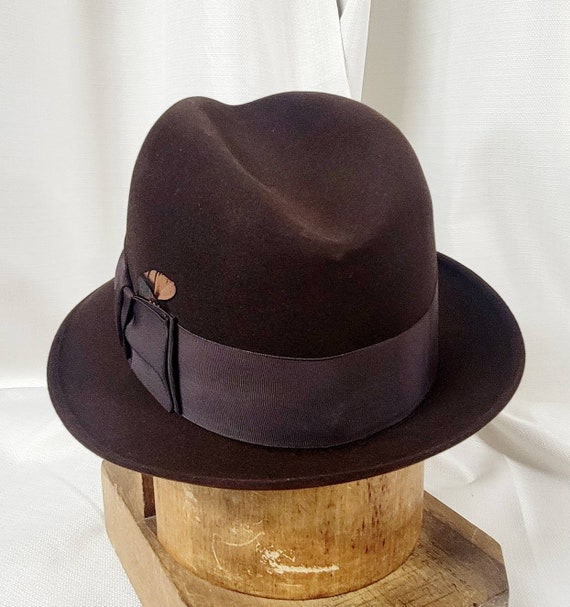 Vintage ~ Men's ~ Dobbs ~ Brown ~ Fedora ~ Rat ~ … - image 9