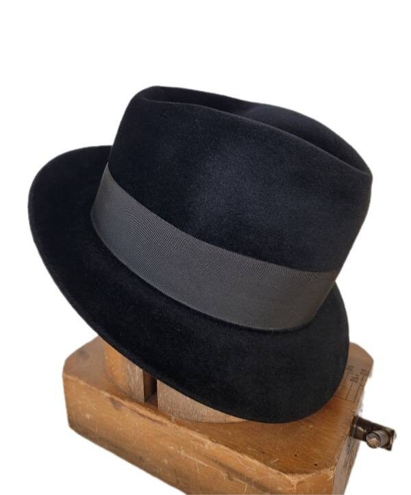 Vintage ~ Men's ~ Dobbs ~ Beautiful ~ Black ~ High ~ Crown ~ Fedora ~ James ~ Cagney ~ Must See!!!