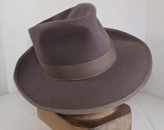 Vintage 1940s Gray Felt Fedora Hat Penneys Marathon - Etsy