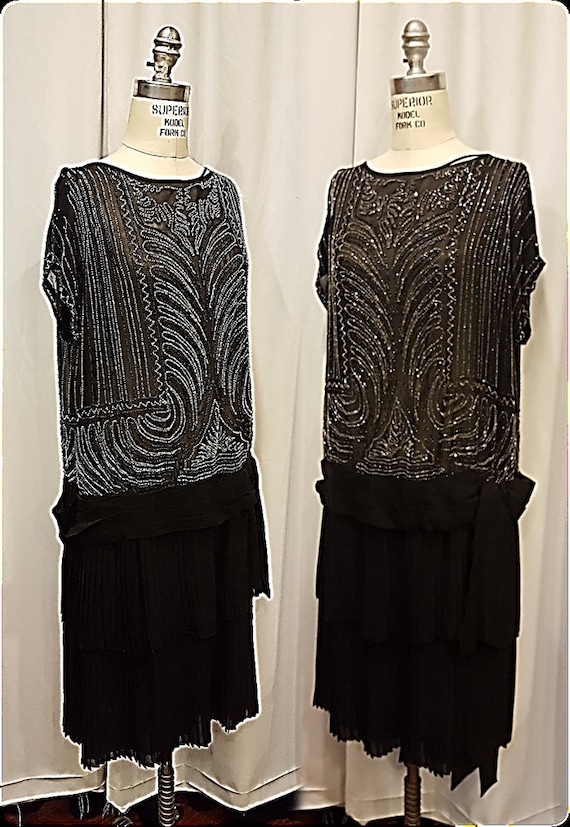 Beautiful ~ Silk ~ Beaded ~ Pleated ~ Gatsby ~ 192