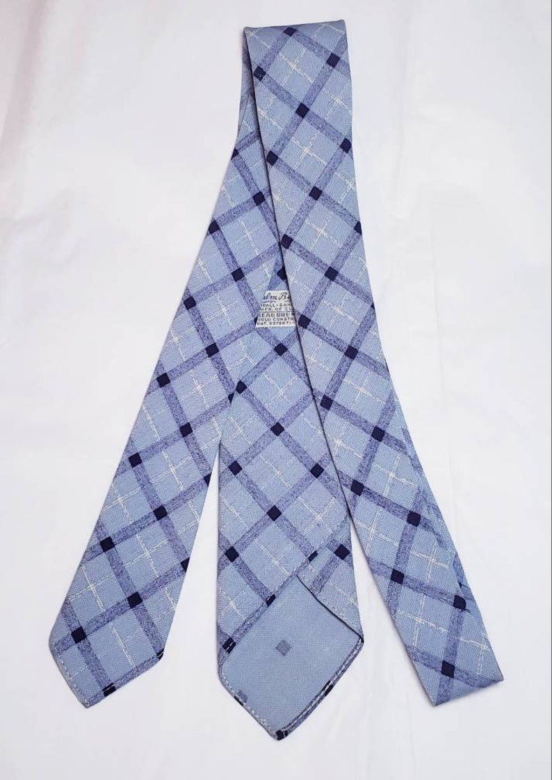 Mens ~ Vintage ~ NOS 4 Fold ~ Palm Beach ~ No Lining ~ Baby Blue ~ Tie ~ by ~ Beau Brummell ~ Goodall Sanford ~ Summer ~L@@k!!!