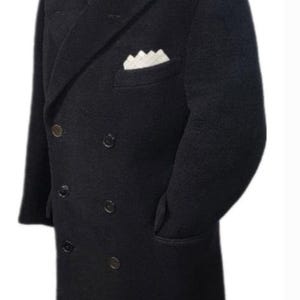 Vintage ~ Men's ~ Black on Charcoal ~ Double Breasted
