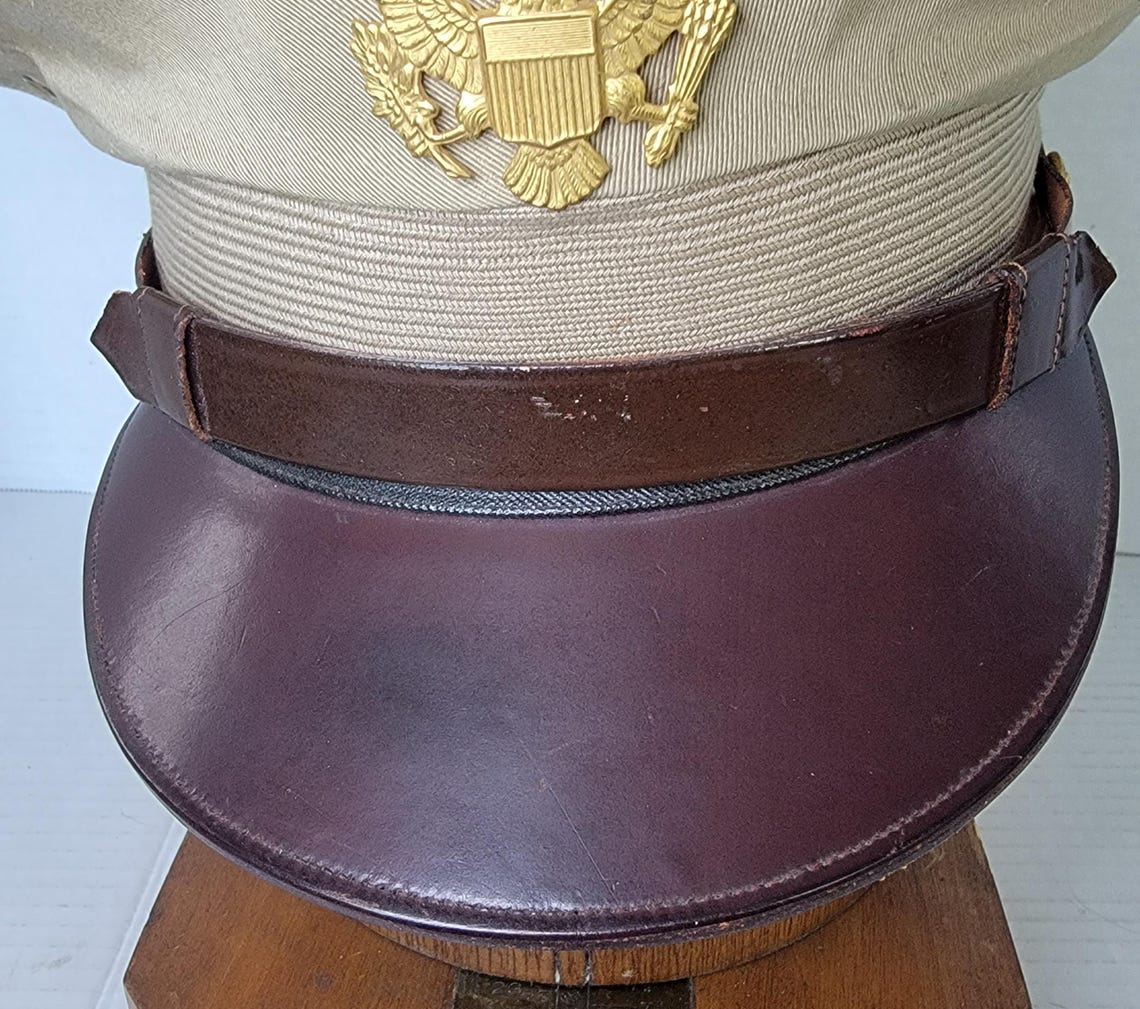 Service Hat Ww2/pre ~ US Army ~ Officers ~ Service ~ Hat ~ Tropical ~ Khaki ~ L@@k ...
