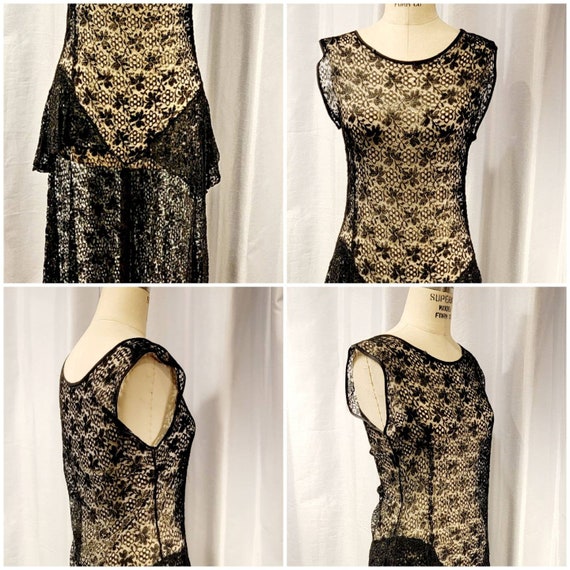 Vintage ~ Womens ~ Incredible ~ 1930s ~ Black Lac… - image 10