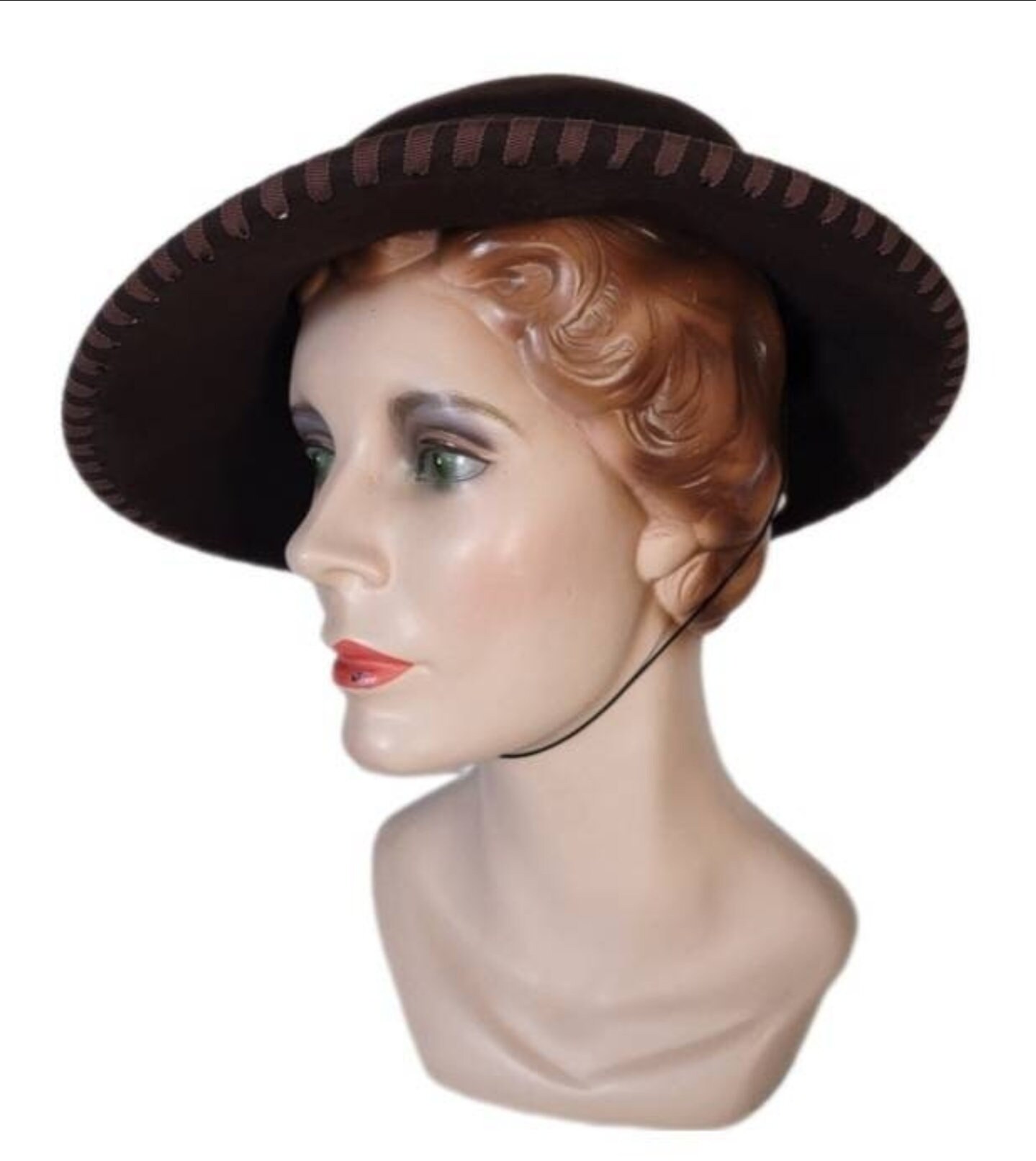 Vintage ~ Womens ~ Brown Felt ~ 1930