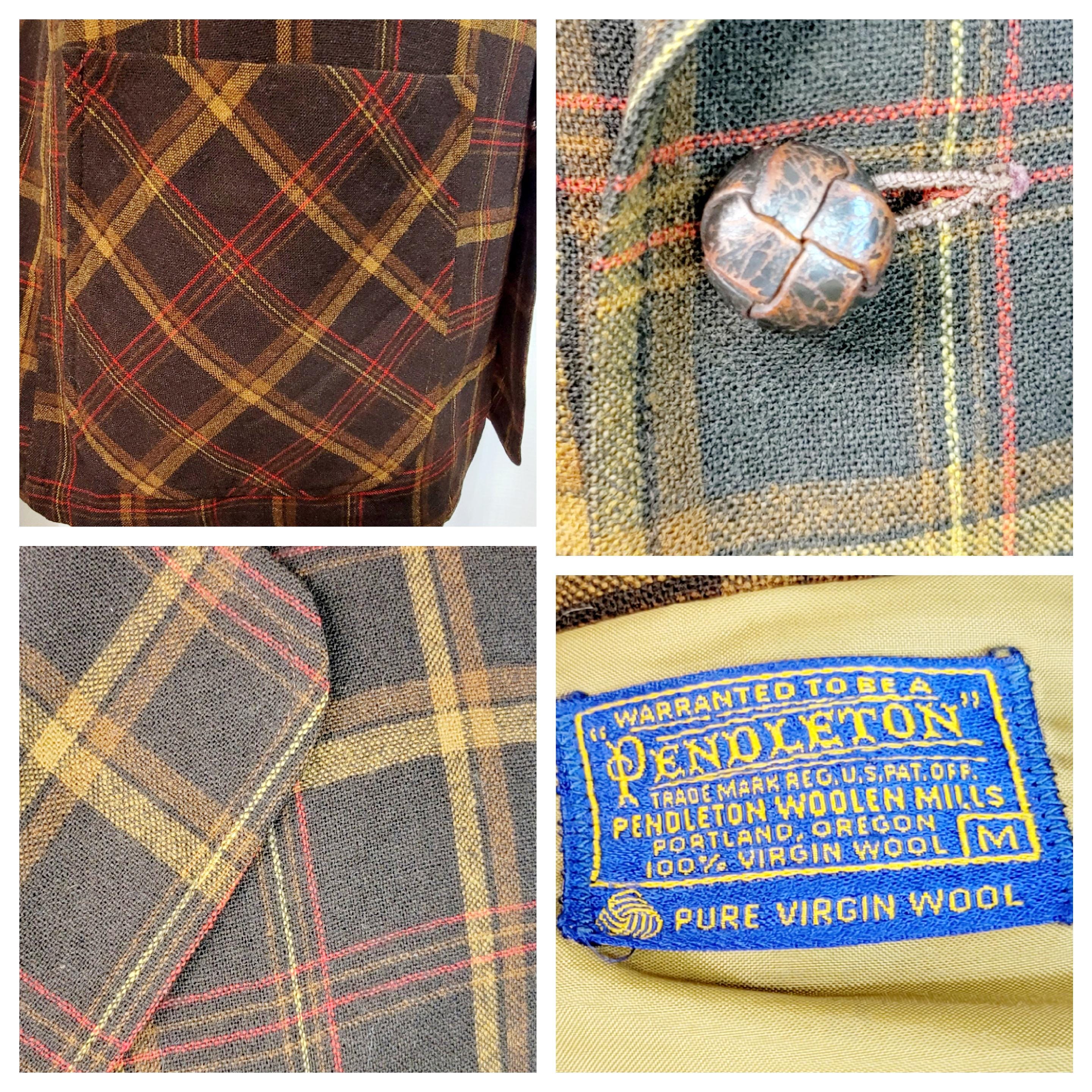 Writer Pendleton Jacket Vintage ~ Mens ~ Pendleton Jacket ~ Incredible ~ Colors Are Brown ~ Red ...