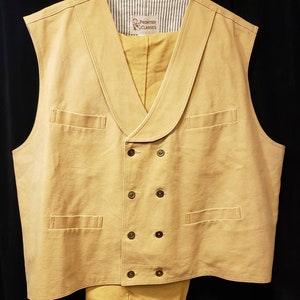 Men's Vintage Style ~ Double Breasted Vest & Trousers ~ Cotton Canvas ~ 1800's  ~ 3XL ~ Western ~ Reenactors ~ Frontier Classics ~ Deadwood