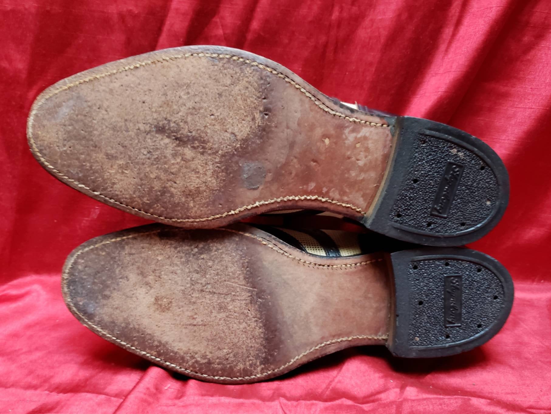 Mens Taupe Distressed Vintage Style Wingtip Dress Shoes Antonio Cerrel