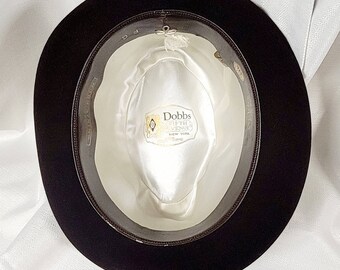 Vintage Men's Dobbs Brown Fedora Rat Pack Guild Edge 7 1/8 Clean