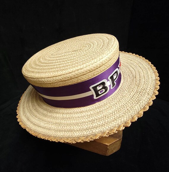 Vintage ~ Men's ~ Wide Brimmed ~ Straw Boater ~ B… - image 5