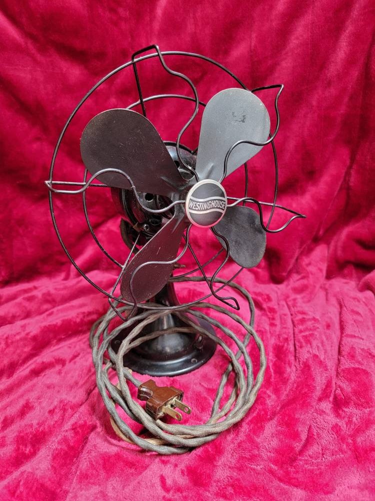 Vintage ~ Black ~ Westinghouse ~ Desk ~ Wall ~ Fan ~ 1930's ~ Made