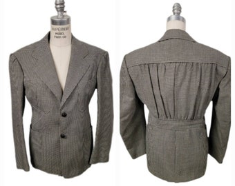 Vintage ~ Men's ~ 1930's  ~ NRA ~ Belted Back ~ Studio Clothes Hollywood ~ Houndstooth ~ Sportscoat ~ Must See!!!