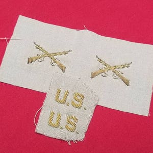 WW2 Rare Bullion Army US & Cross Rifles insignia NOS L@@k!!!!