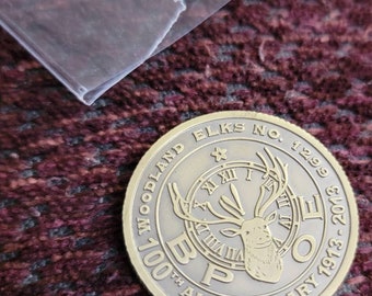 BPOE ~ Elks Lodge 1299 Woodland 100 Year Anniversary 1913 - 2013 Serialized 35 out of 500 Coin Benevolent and Protective Order of Elks L@@k