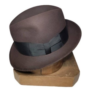 Vintage ~ Men's ~ Cavanaugh ~ Brown ~ Fedora ~ Rat ~ Pack ~ Edge ~ 7 ~ Clean!!!