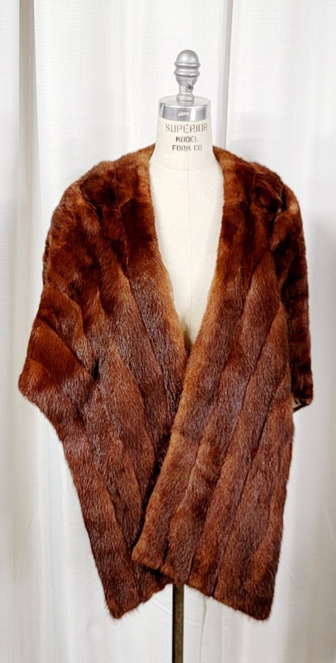 Vintage 1950s Ivory Mink Fur Stole main image 1