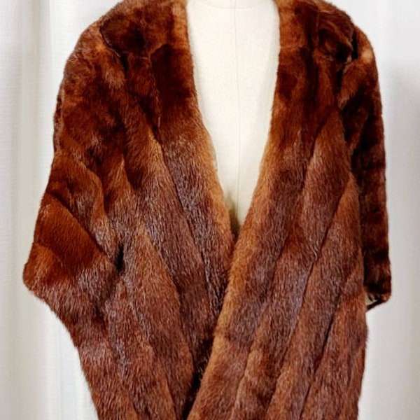 Vintage ~ Women's ~ Mink ~ Fur ~ Stole ~ Long ~ 1940's ~ 1950's ~ 1960's ~ Hollywood ~ Vixen ~ Film Noir ~ Evening