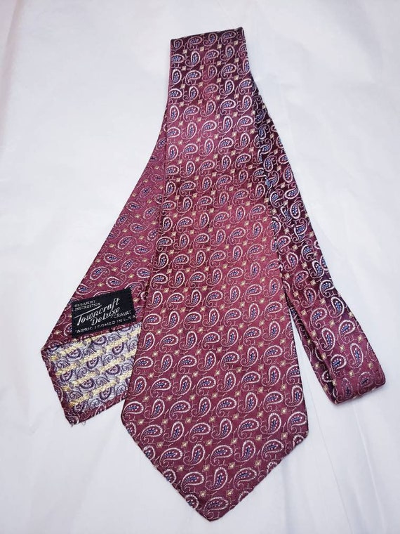 Vintage Mens ~ 1930's ~ Silk ~ Tie ~ Unique ~ Red