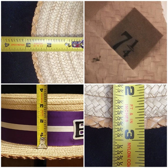 Vintage ~ Men's ~ Wide Brimmed ~ Straw Boater ~ B… - image 7