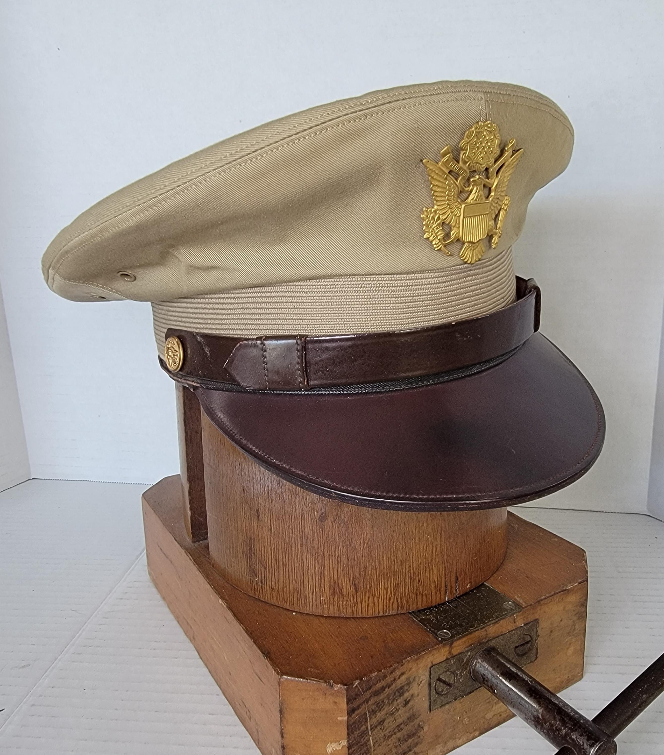 Service Hat Ww2/pre ~ US Army ~ Officers ~ Service ~ Hat ~ Tropical ~ Khaki ~ L@@k ...