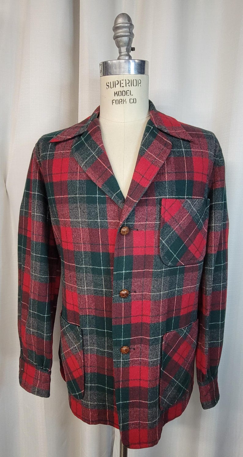 Pendleton Jacket Large Vintage ~ Mens ~ Pendleton Jacket ~ Incredible ~ Colors Are Red ...
