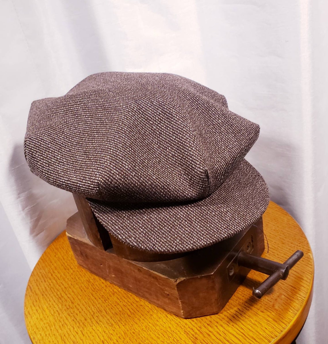 Vintage Mens Beautiful Bespoke Newsboy Cap Brown Etsy