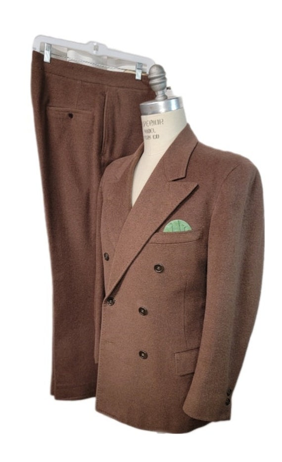 Vintage Mens Double Breasted Suit Wool High Rise - Etsy