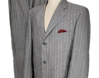 Mens Baroni Couture Striped Suit Light Weight Must See