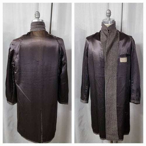 Mens shops ~ Vintage ~ Overcoat ~ Raglan Sleeve ~ Striped ~ Made in Argentina ~ 1950's ~ Coat