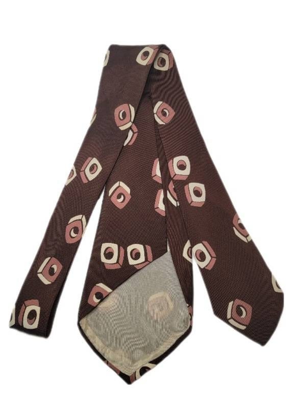 Vintage ~ Mens ~ Necktie ~ 1940s ~ Art ~ Deco ~ D… - image 2