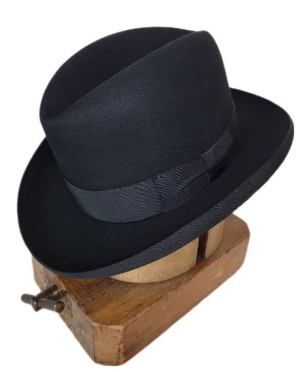 Vintage Men's Borsalino Homberg Mobster Hat Napoli Italy