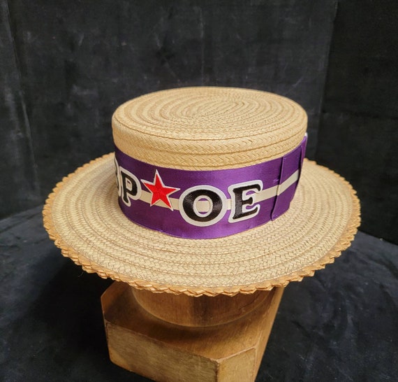 Vintage ~ Men's ~ Wide Brimmed ~ Straw Boater ~ B… - image 1