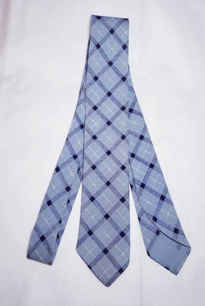 Mens ~ Vintage ~ NOS 4 Fold ~ Palm Beach ~ No Lining ~ Baby Blue ~ Tie ~ by ~ Beau Brummell ~ Goodall Sanford ~ Summer ~L@@k!!!