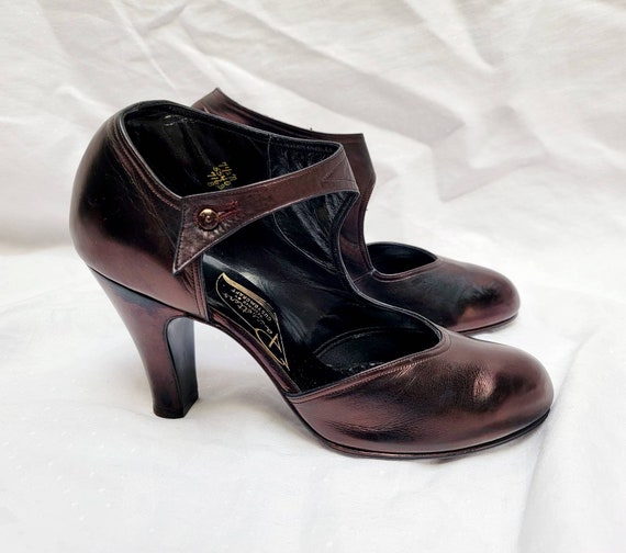Vintage Women's Shoes ~ Iridescent Purple to Blac… - image 8