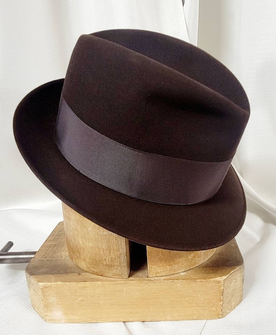 Vintage ~ Men's ~ Dobbs ~ Brown ~ Fedora ~ Rat ~ … - image 2