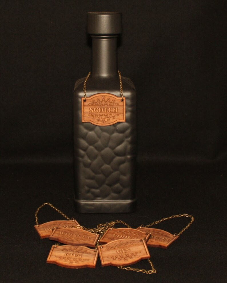 Decanter Tag Vintage Classic Styled Laser Engraved Bar Etsy