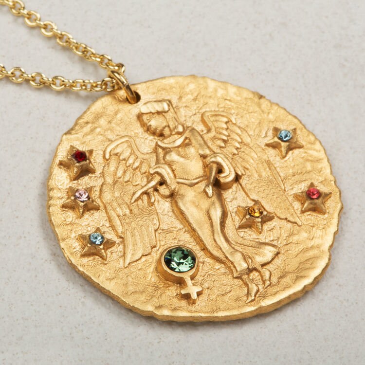 Jungfrau Horoskop Gold Münze Edelstein Halskette griechische | Etsy Schweiz