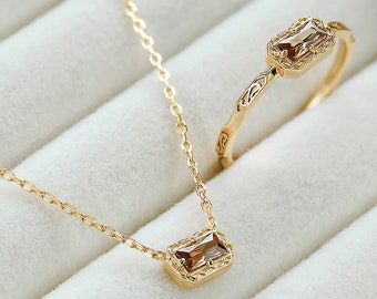 Mae Gold Vermeil Ring and Necklace Set