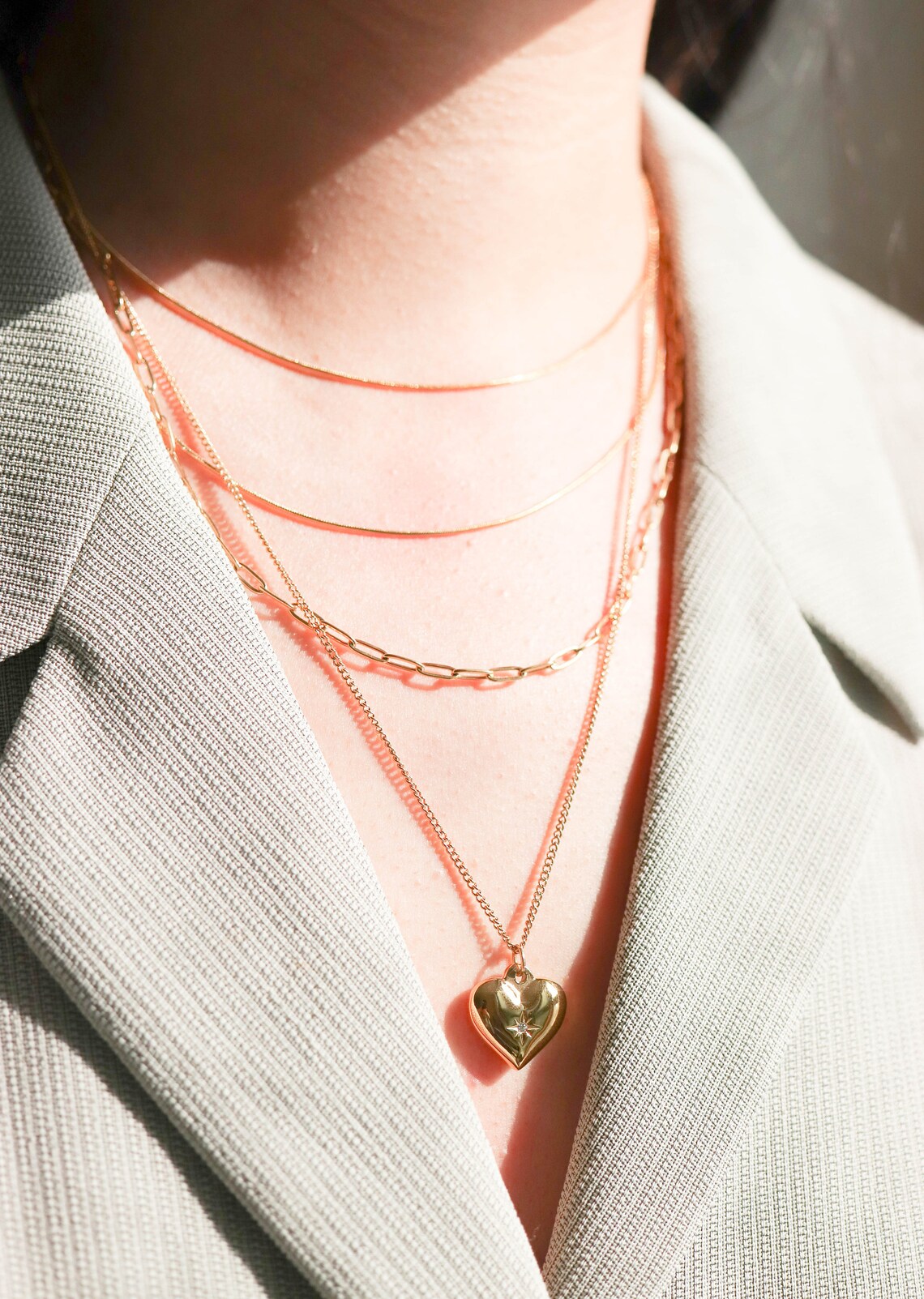 10 Karat Einfarbige Gelbgold Tri Farbe 1,5 Mm Dünne Valentino Kette