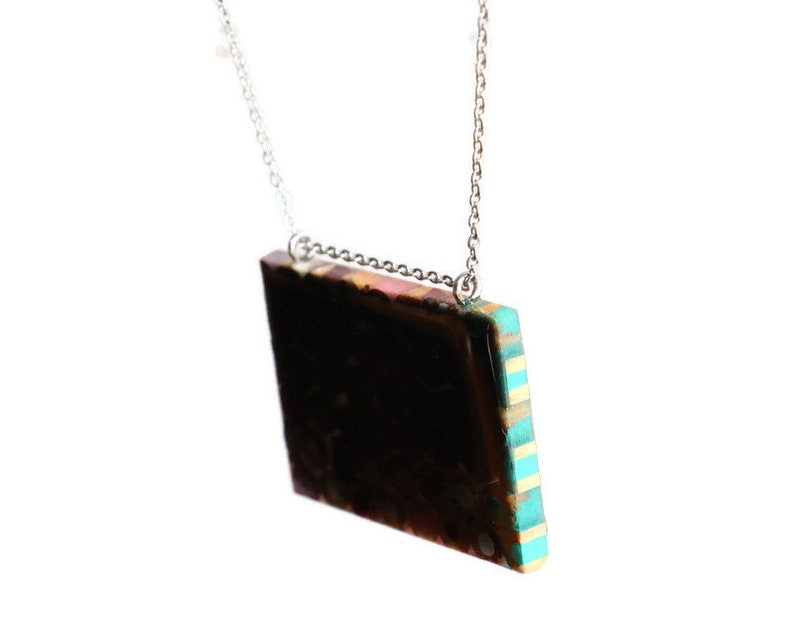 pencils and resin Colored pencils recycled into a large colored pendant