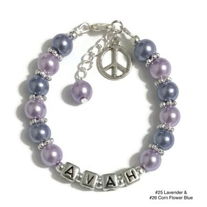 Peace Bracelet-Personalized Peace Sign Charm Bracelet-Custom Bracelet for Girls/Women/Teen-Beaded Bracelet