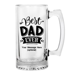 Father&#39;s Day Beer Mug-BEST DAD EVER Beer Mug-Personalized Beer Mug-Custom Beer Mug-Gift for Men Dad Grandpa Uncle Son Nephew