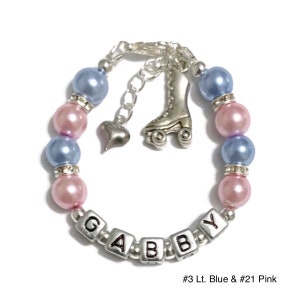 Personalized ROLLER SKATE Charm Bracelet-Inline Skate Charm Bracelet-Custom Sport Charm Bracelet For Girls-Birthday Party Favors