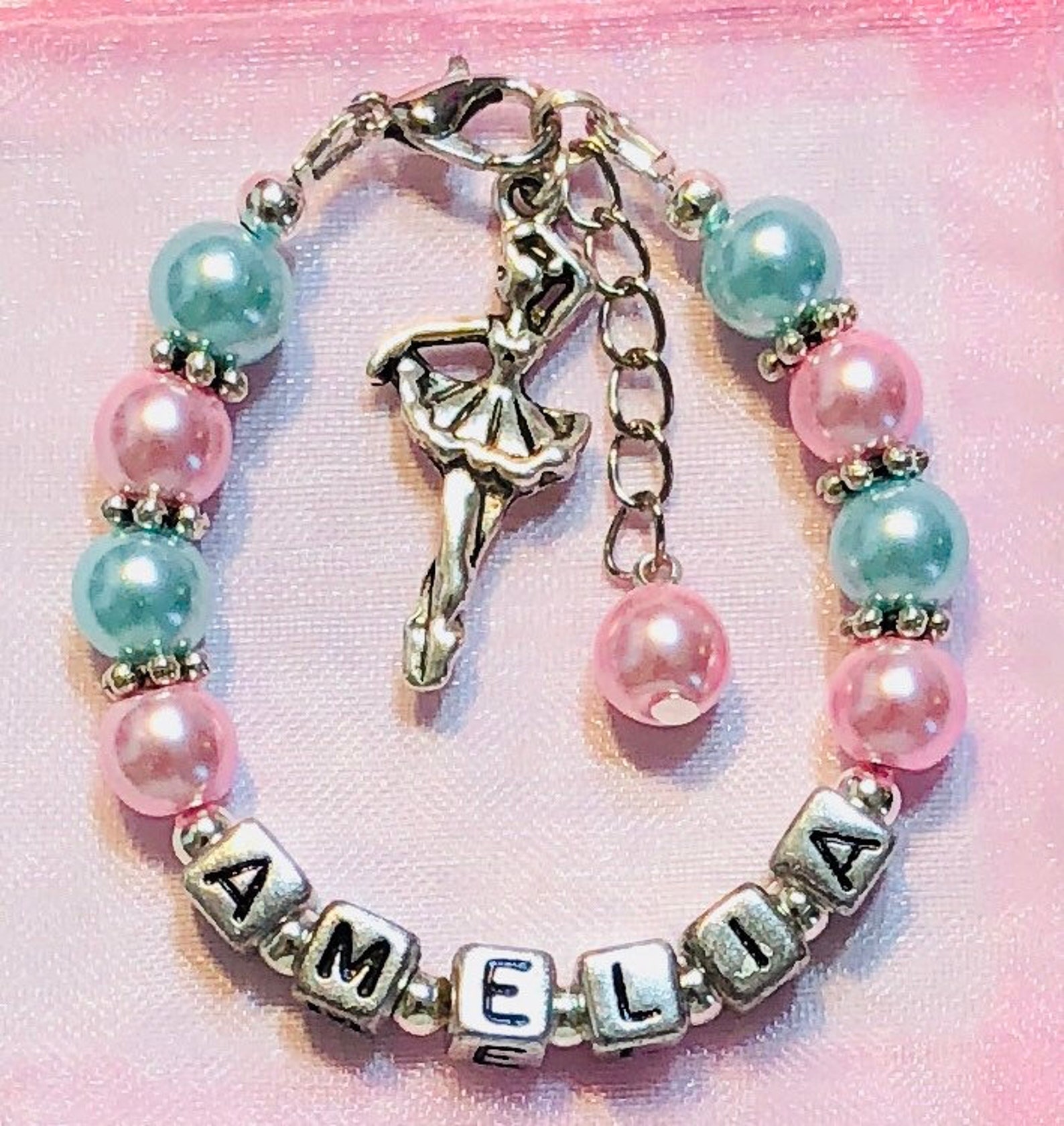 personalized dance bracelet-ballerina/ballet charm for girls/little kids/children/women-dance recital/birthday/christmas gift