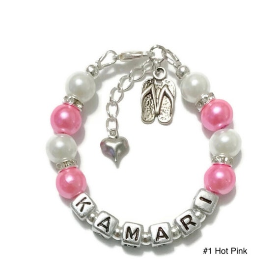 Personalized Flip Flop Bracelet-beach Sandal Charm Bracelet-summer