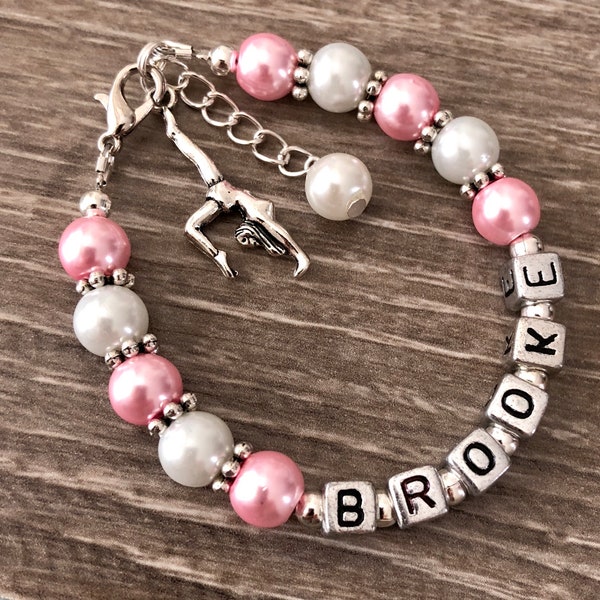 Gymnastics Charm Bracelet-Personalized Bracelet-Gymnast Jewelry-Gymnast Gift-Gymnastics Gift-Sport Bracelet-Gift For Her/Kids/Teen/Girls