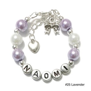 Personalized BOW Charm Bracelet-Bow Tied Bracelet-Beaded Bow Knot Bracelet-Name Bracelet for Girl/Newborn/Baby Shower/ Birthday/Christmas