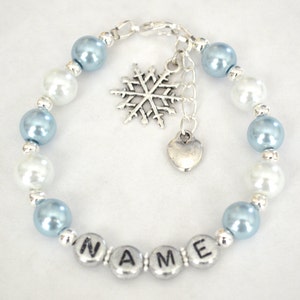 Personalized Frozen Inspired Bracelet-Kids/Boys/Girls/Women/Ladies- Elsa, Anna, Olaf or Snowflake Charm Hand Made Gift Any Name